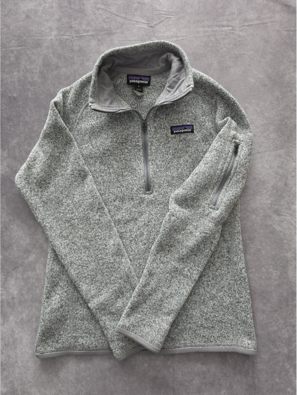 SKU0137 Patagonia Women's Small Better Sweater 1/4 Zip Fleece Gray Jacket.